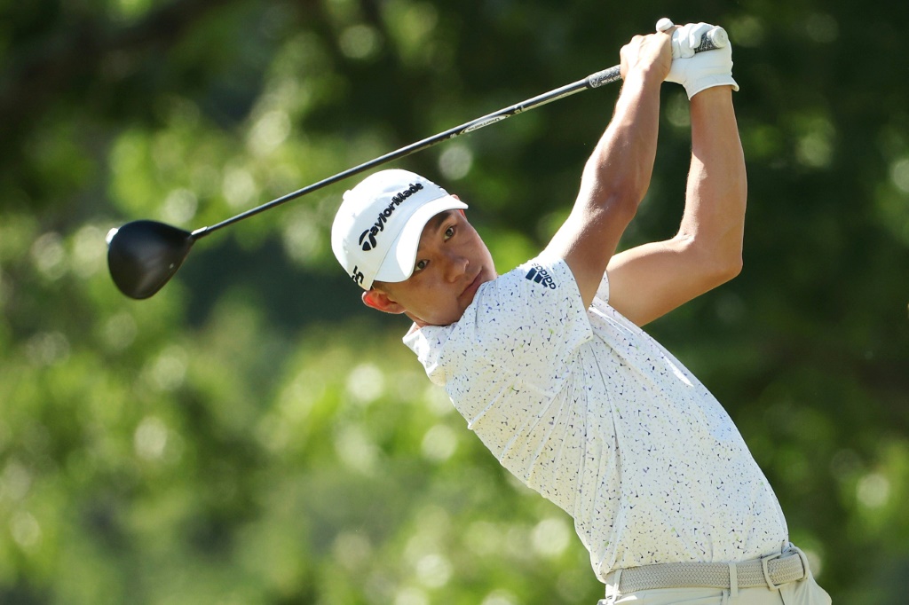 L'Américain Collin Morikawa lors du deuxième tour de l'US Open de golf