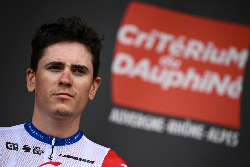 David Gaudu avant la première étape du Critérium du Dauphiné entre Voulte-sur-Rhône et Beauchastel le 5 juin 2022