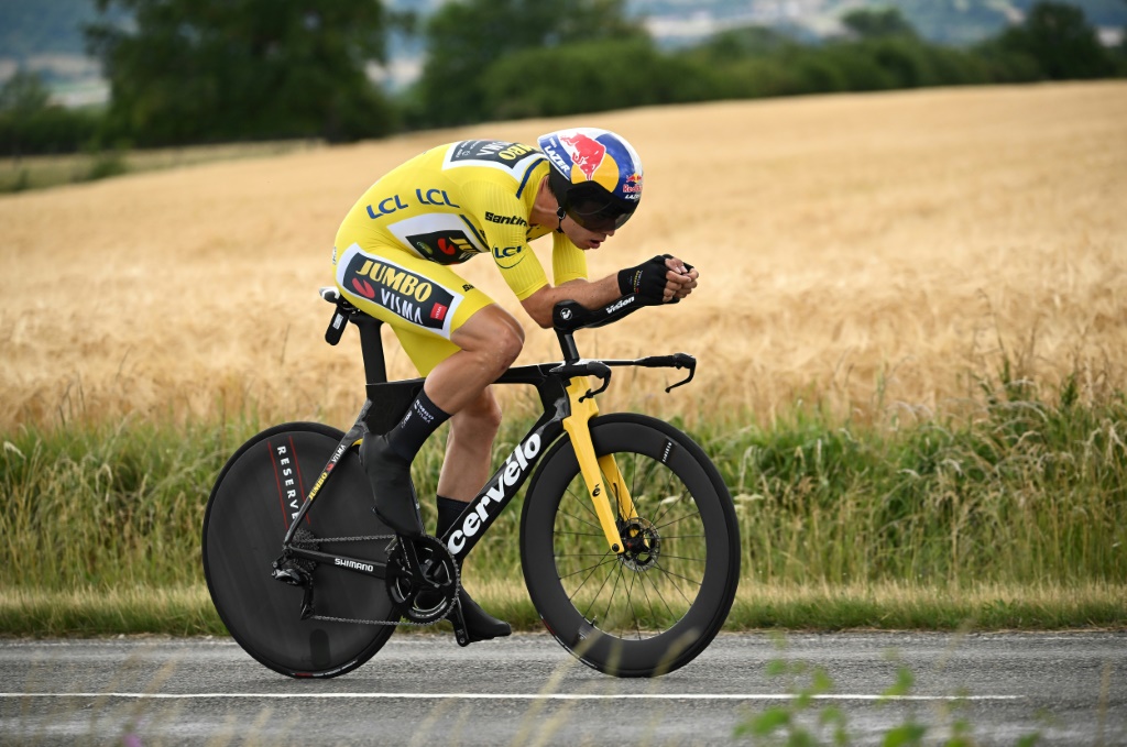 Le Belge Wout van Aert lors du contre-la-montre de la 4e étape du Critérium du Dauphiné