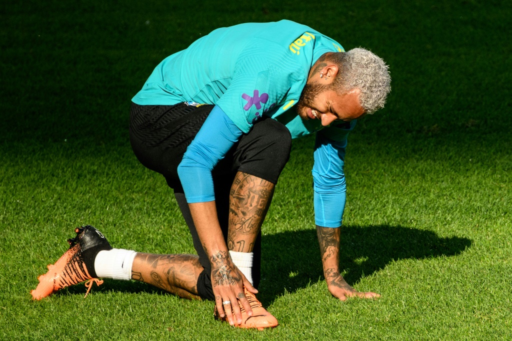 L'attaquant brésilien Neymar durant un entraînement avec son équipe nationale à Séoul le 1er juin 2022