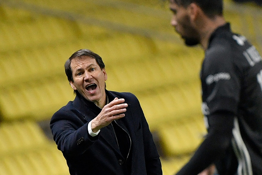Rudi Garcia le 19 avril 2021 lors du match de L1 entre Nantes et Lyon dont il était l'entraîneur