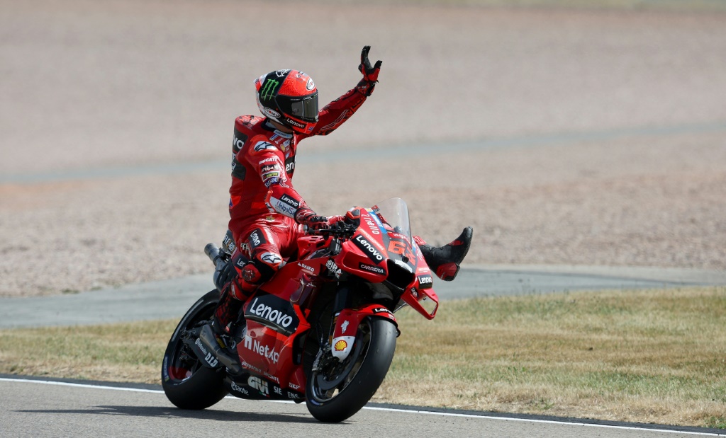 L'Italien Francesco Bagnaia (Ducati) auteur de la pole position du GP d'Allemagne de MotoGP