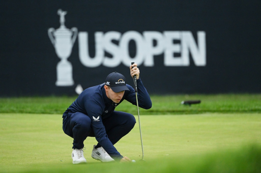 L'Anglais Matt Fitzpatrick lors du troisième tour de l'US Open de golf, le 18 juin 2022 à Brookline (Massachusetts)
