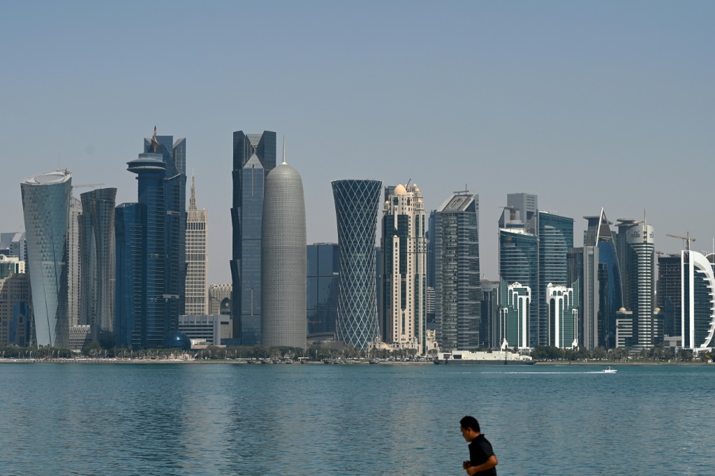 Vue de Doha, le 31 mars 2022 au Qatar