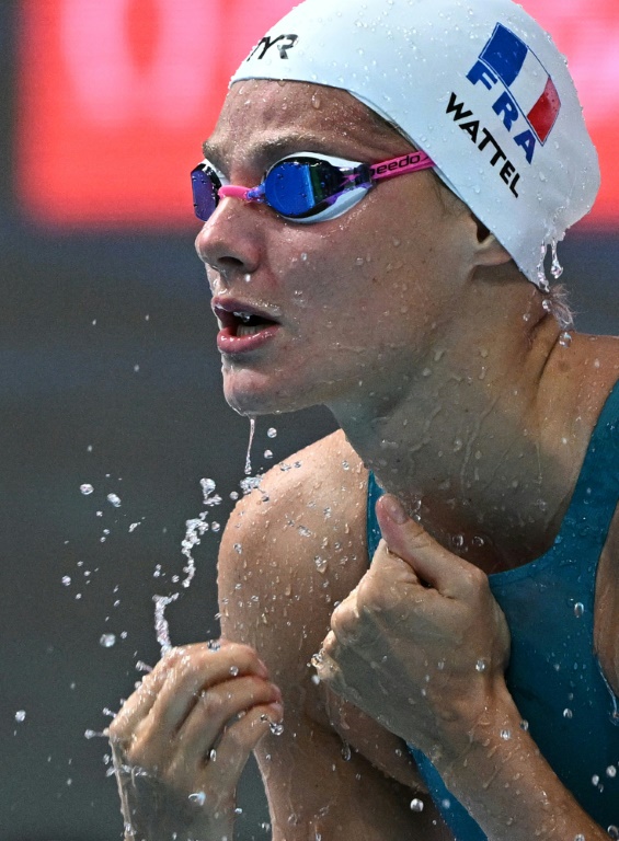 La Française Marie Wattel, avant sa série du 50 m nage libre des Mondiaux de Budapest, le 24 juin 2022