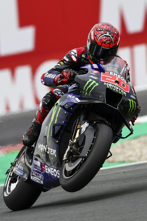 Le Français Fabio Quartararo (Yamaha) lors des qualifications du GP des Pays-Bas de MotoGP, le 25 juin 2022 à Assen