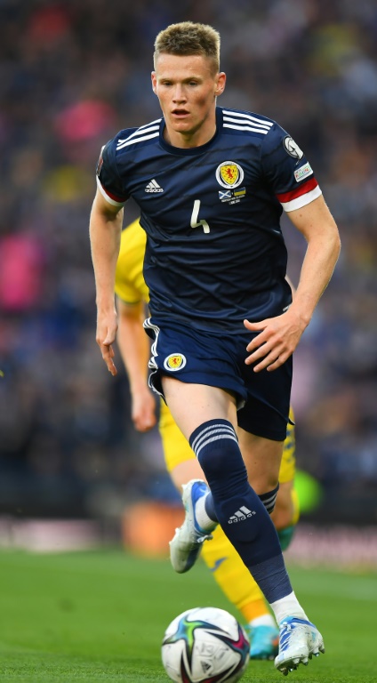 Le milieu de terrain écossais Scott McTominay pendant la demi-finale des éliminatoires de la Coupe du Monde 2022 contre l'Ukraine, à Glasgow, le 1er juin 2022