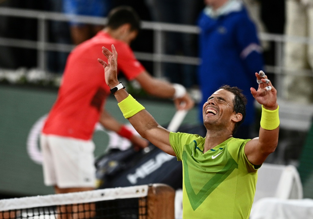Rafael Nadal vainqueur de Novak Djokovic à Roland-Garros, le 1er juin 2022