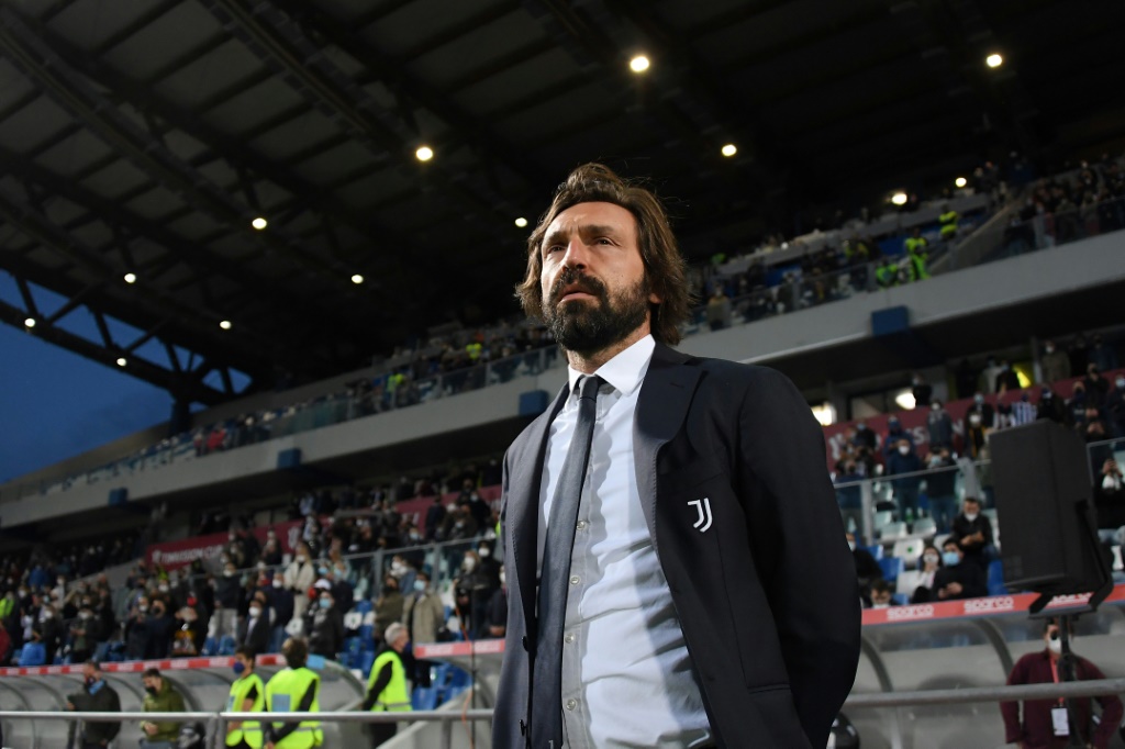 L'entraîneur Andrea Pirlo alors en charge de la Juventus contre l'Atalanta Bergame, le 19 mai 2021 à Reggio Emilia