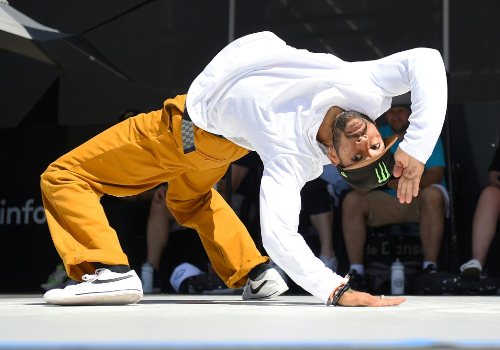 L'Américain Gravity lors de l'épreuve de breakdance au au Festival international des sports extrêmes et urbains (Fise), à  Montpellier, le 27 mai 2022