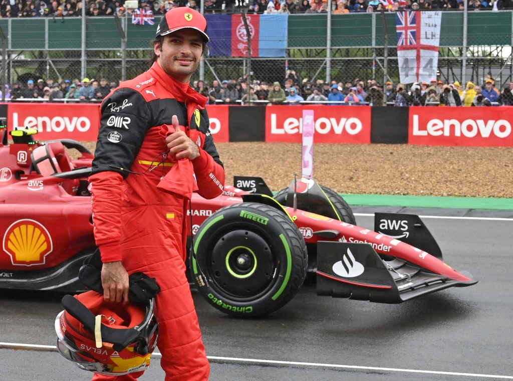 L'Espagnol Carlos Sainz (Ferrari) après les qualifications du GP de Grande-Bretagne de F1