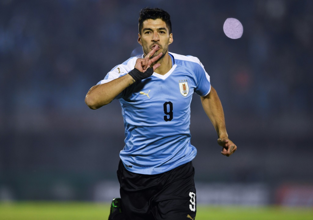 La joie de l'attaquant uruguayen Luis Suarez