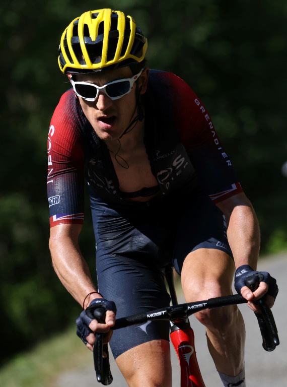 Le Gallois Geraint Thomas lors de la 18e étape du Tour de France entre Lourdes et Hautacam, le 21 juillet 2022