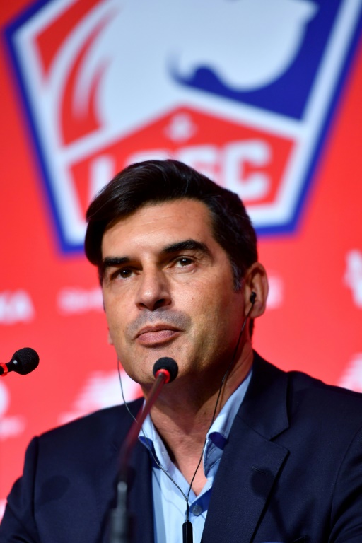 Le nouvel entraîneur de Lille, le Portugais Paulo Fonseca, lors de sa présentation officiell, le 30 juin 2022 au centre d'entraînement de Luchin à Camphin-en-Pévèle