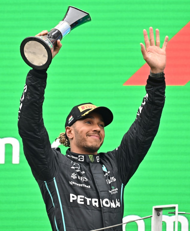 Le pilote Mercedes Lewis Hamilton auteur du meilleur tour en piste lors du GP de Hongrie, le 31 juillet 2022