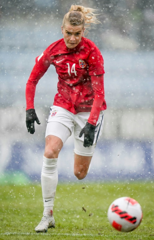 Ada Hegerberg, le 7 avril 2022, durant la rencontre de qualifications à la Coupe du monde 2023 entre la Norvège et le Kosovo à  Sandefjord