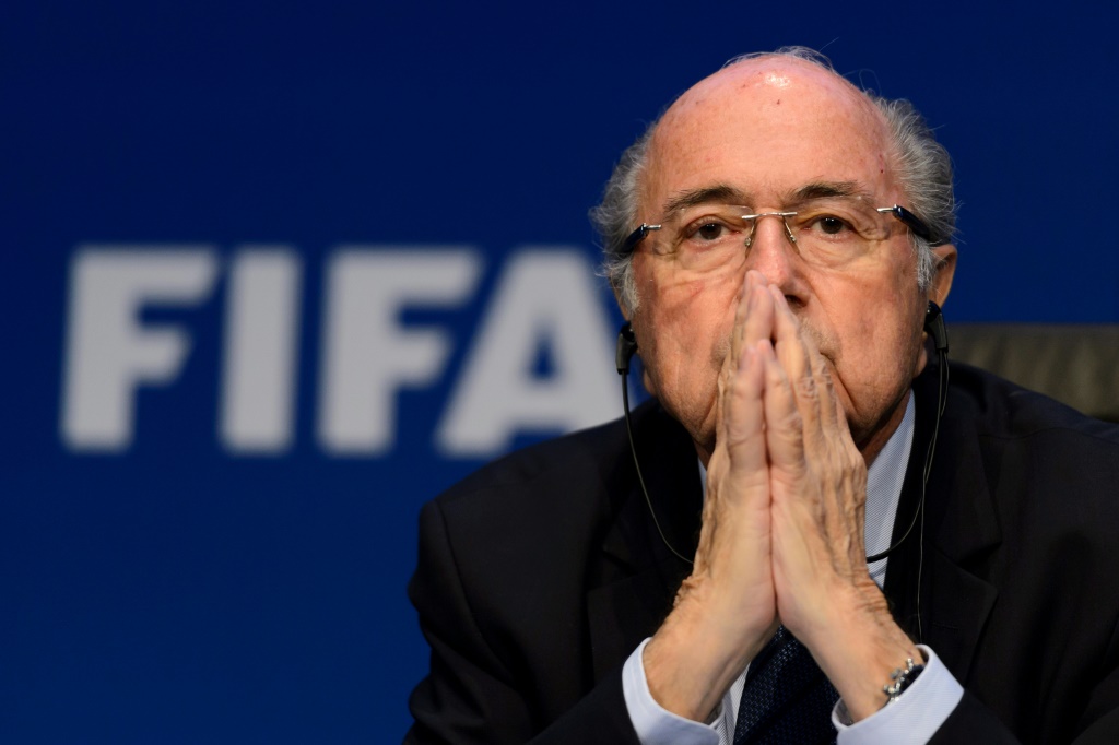 Le président de la FIFA, Le Suisse Sepp Blatter, lors d'une conférence de presse, le 30 mai 2015 au siège à Zurich