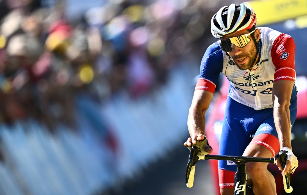 Le Français Thibaut Pinot, 3e de la 14e étape du Tour de France, disputée entre Saint-Etienne et Mende, le 16 juillet 2022