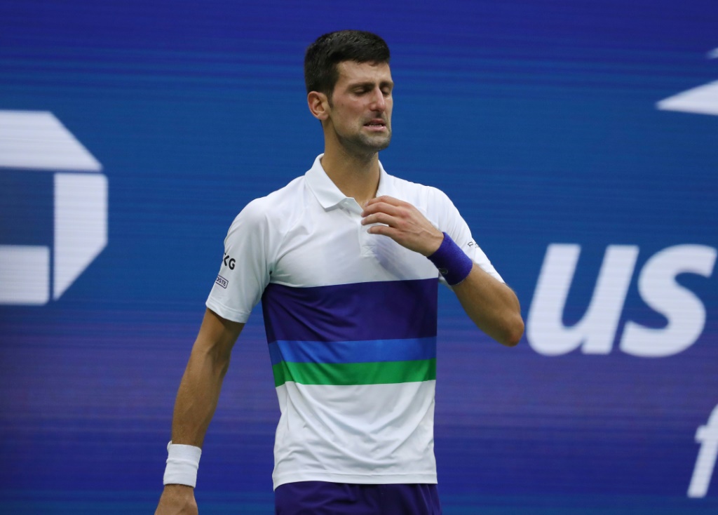 Le Serbe Novak Djokovic lors sa finale perdue à l'US Open contre le Russe Daniil Medvedev