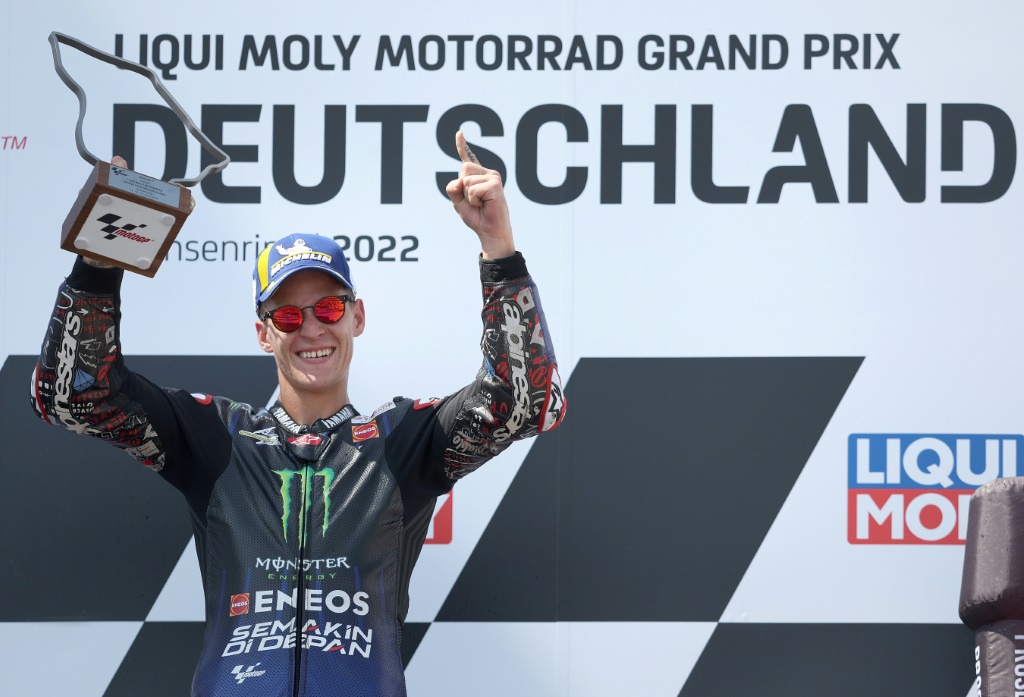 Le champion du monde Fabio Quartararo vainquaur du Grand Prix moto à Sachsenring