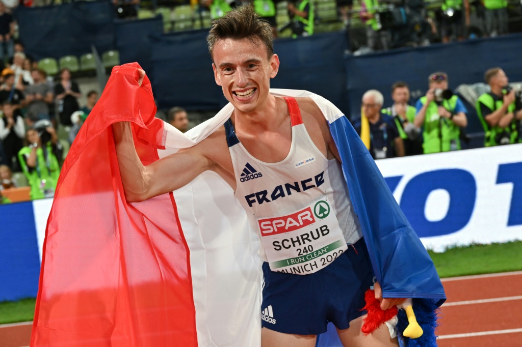La joie de Yann Schrub médaillé sur 10.000 m aux Europe de Munich