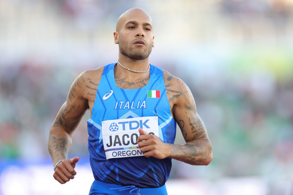 Le champion olympique italien Marcell Jacobs