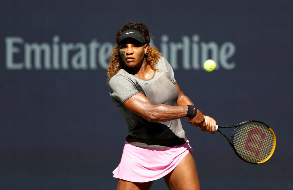 L'Américaine Serena Williams lors d'une séance d'entraînement avant l'US Open
