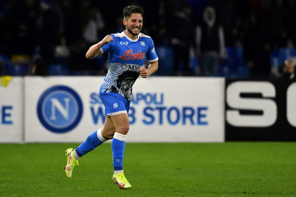 Le Belge Dries Mertens sous le maillot du Napoli face à la Lazio