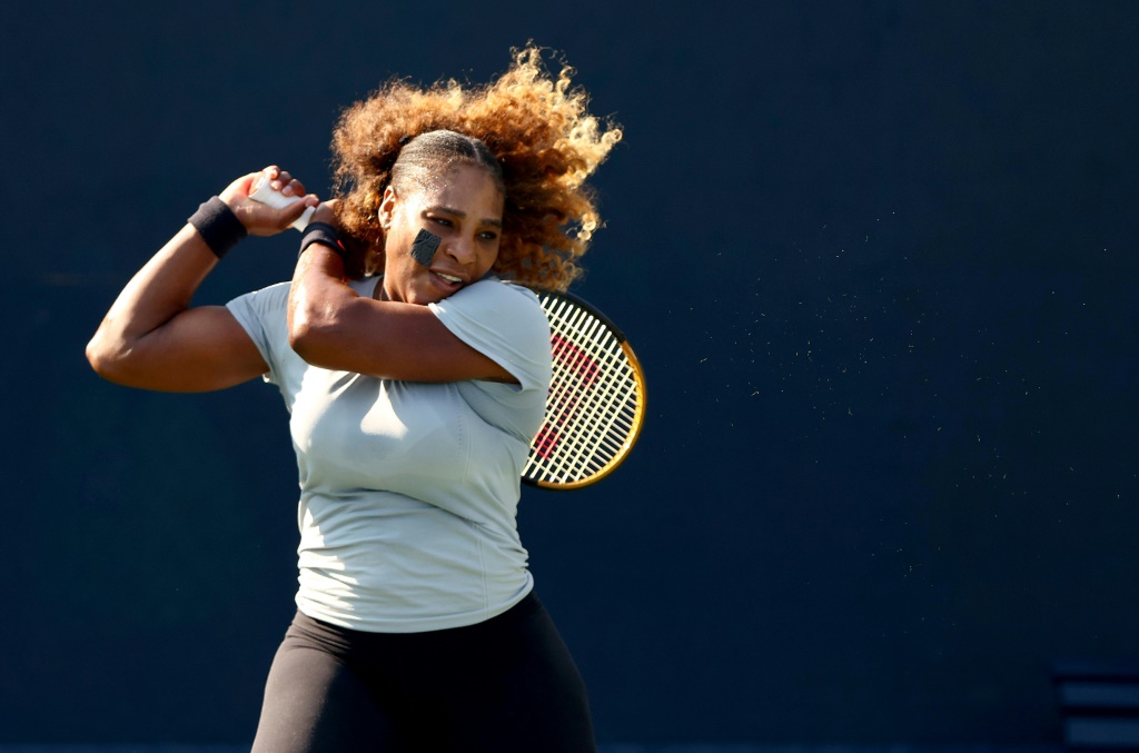 Serena Williams s'entraîne pour l'US Open à Flushing Meadows, le 27 août 2022