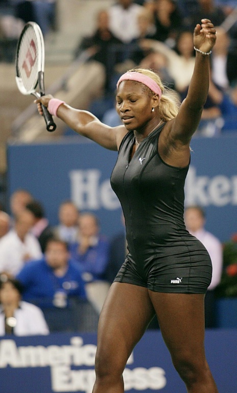 La joueuse de tennis américaine Serena Williams, lauréate de 23 Grands Chelem, après sa victoire sur le Central de l'US Open à New York, le 6 septembre 2002.