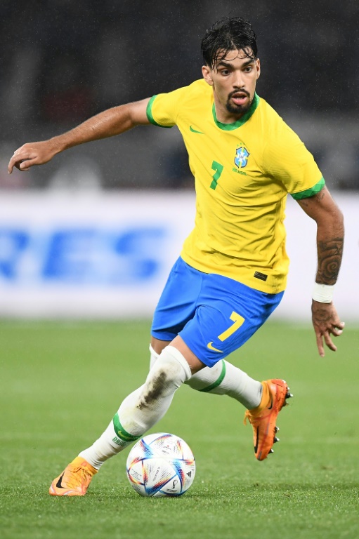 L'international brésilien Lucas Paqueta, lors d'un match amical contre le Japon à Tokyo le 6 juin.