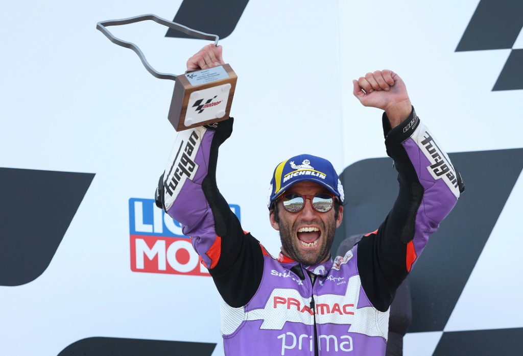 Le pilote français Johann Zarco ravi de sa deuxième place en MotoGP à Sachsenring, le 19 juin 2022