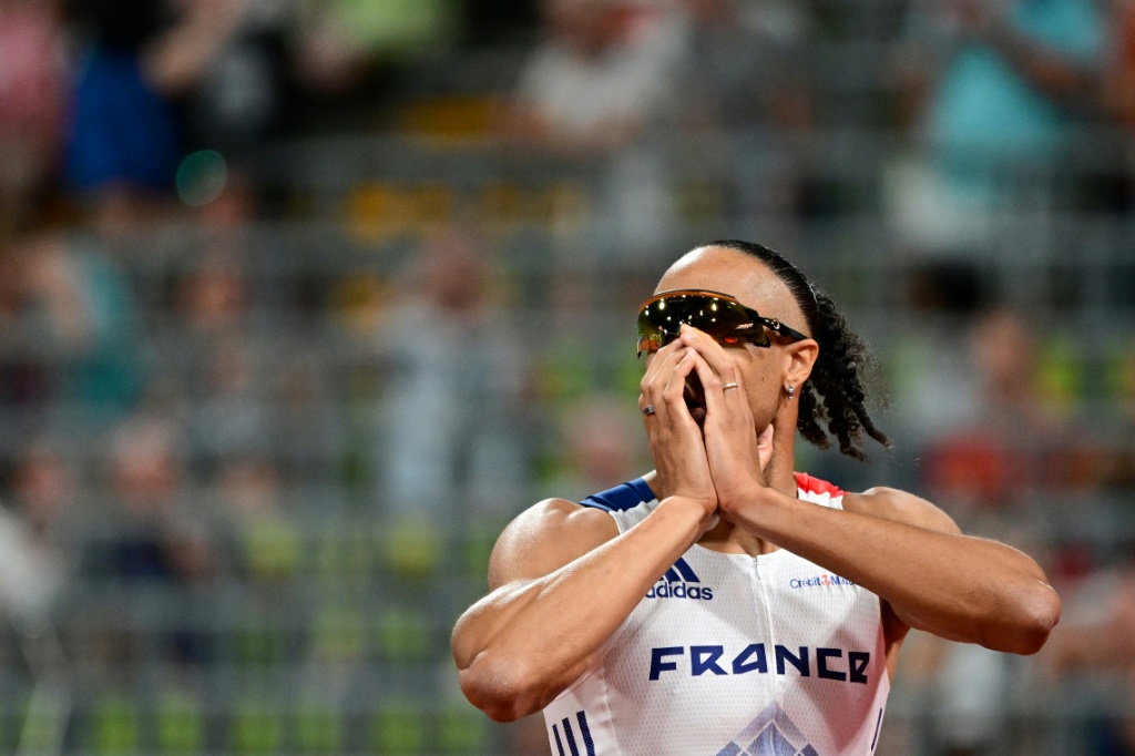 Le vice-champion d'Europe du 110 m haies, le Français Pascal Martinot-Lagarde, après la finale des Championnats d'Europe de Munich le 17 août.