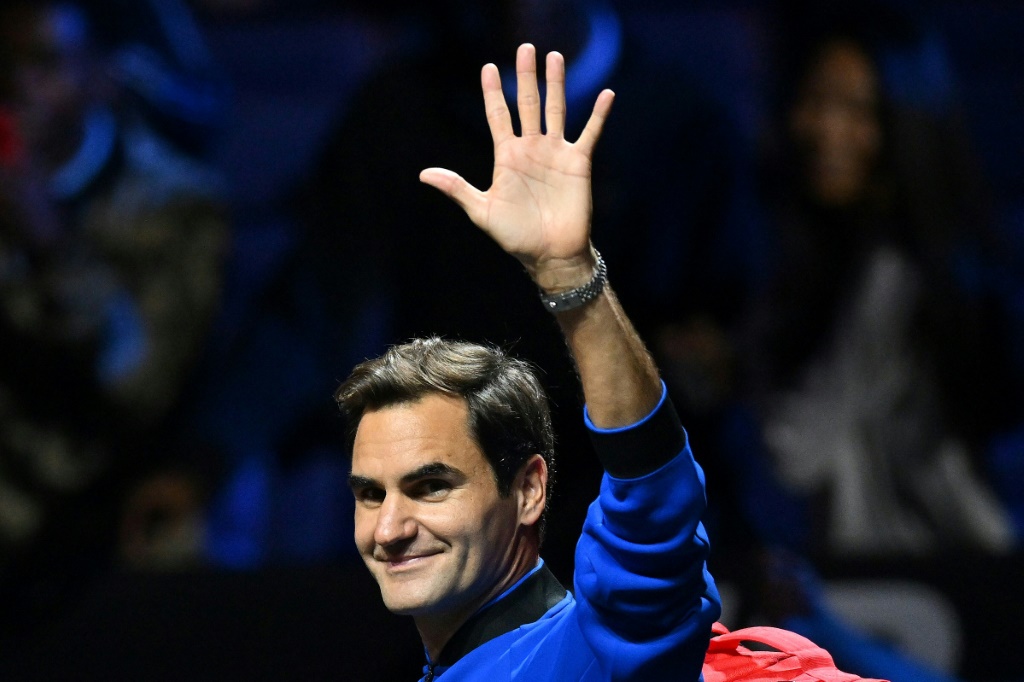 Roger Federer après un entraînement à Londres le 22 septembre 2022
