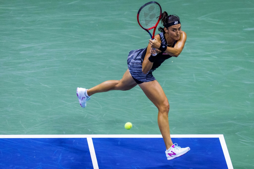 La joueuse de tennis française Caroline Garcia lors du quart de finale de l'US Open à New York contre Coco Gauff le 6 septembre.