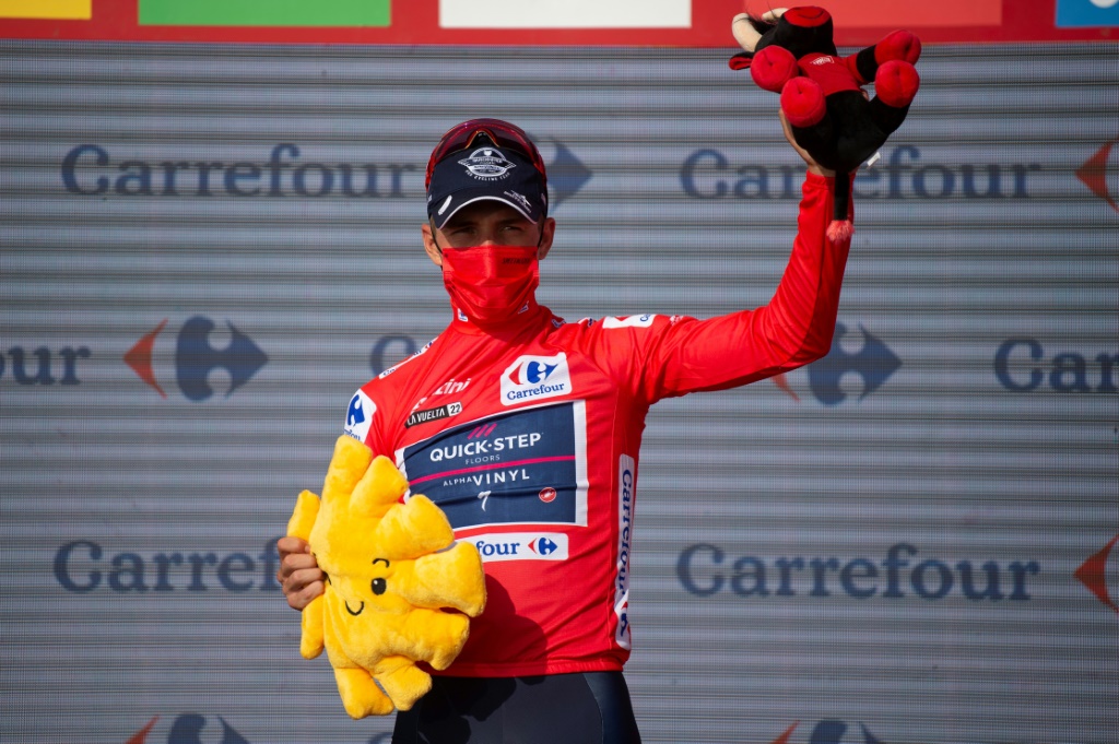 Le leader du classement général du Tour d'Espagne Remco Evenepoel le 31 août.