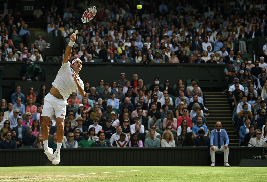 Le Suisse Roger Federer lors de son dernier match à Wimbledon