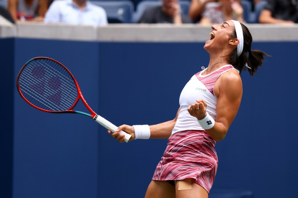 Caroline Garcia savoure sa victoire sur l'Américaine Alison Riske à l'US Open, le 4 septembre 2022