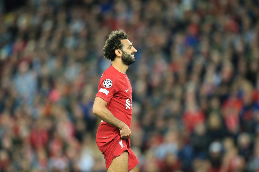L'attaquant égyptien de Liverpool Mohamed Salah lors de la 2e journée de Ligue des champions dans le groupe A contre l'Ajax Amsterdam, le 13 septembre 2022 à Liverpool.