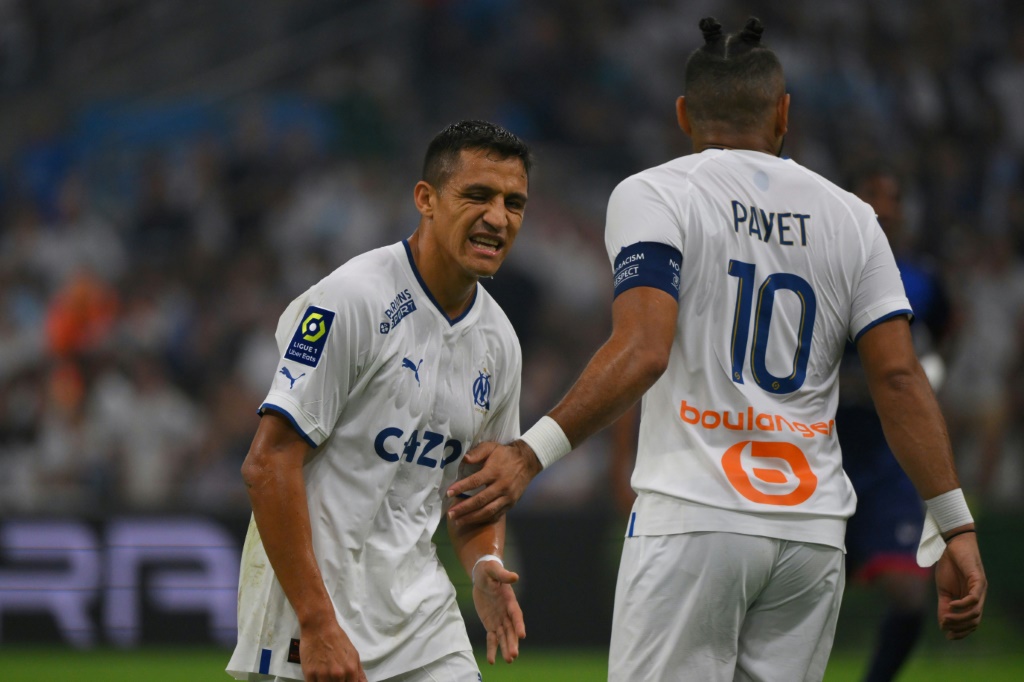 Dimitri Payet (à droite) et Alexis Sanchez le 31 août 2022 au Stade Vélodrome de Marseille lors du match OM-Clermont. Le Chilien est l'un des jolis coups réussis au mercato par le club marseillais