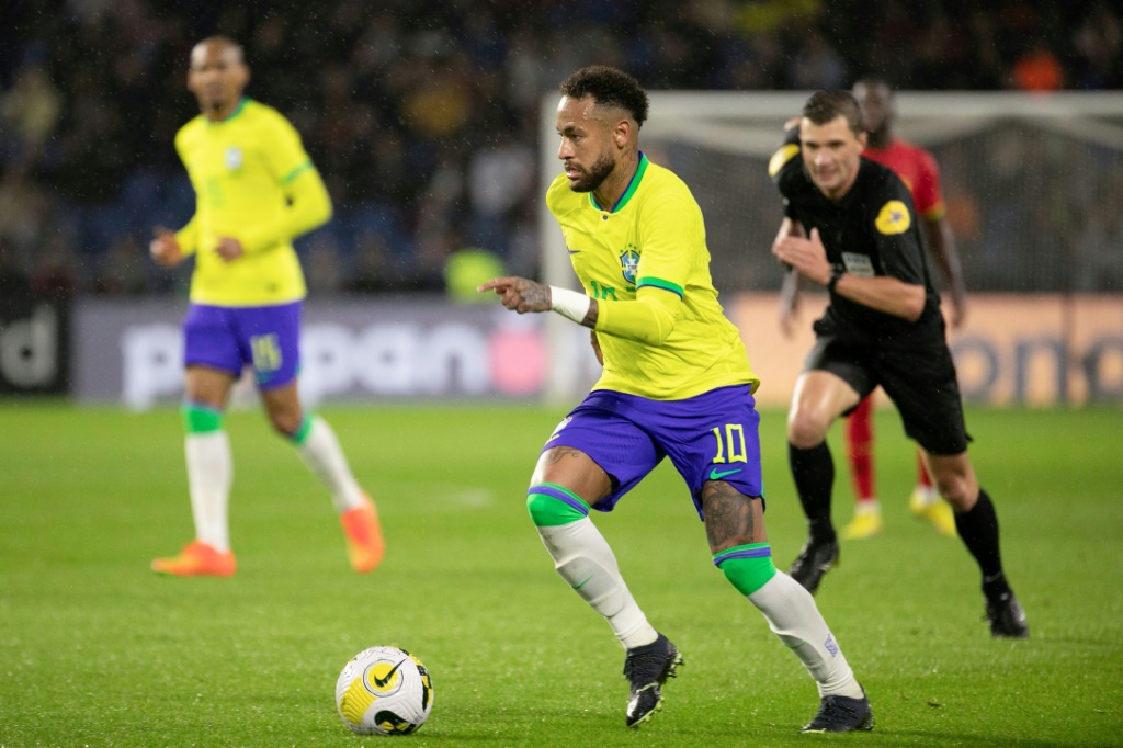 L'attaquant du Brésil Neymar lors du match amical contre le Ghana vendredi au Havre (France).
