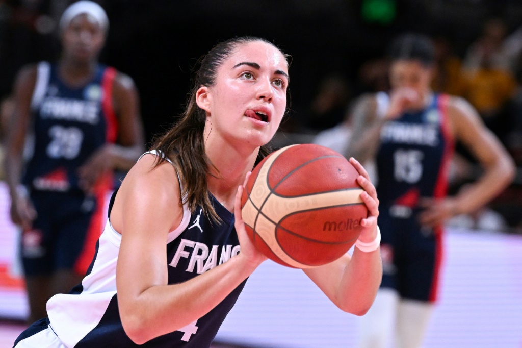 La basketteuse française Marine Fauthoux, 21 ans, lors du quart de finale du Mondial-2022 face à la Chine, le 29 septembre 2022 à Sydney