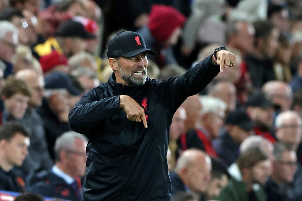 L'entraîneur de Liverpool Jurgen Klopp lors d'un match de Ligue des Champions entre Liverpool et les Glasgow Rangers