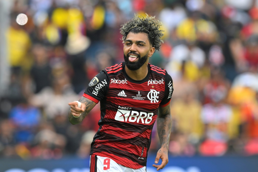 L'attaquant de Flamengo Gabriel Barbosa vient de marquer l'unique but de la finale de la Copa Libertadores contre l'Athletico Paranaense