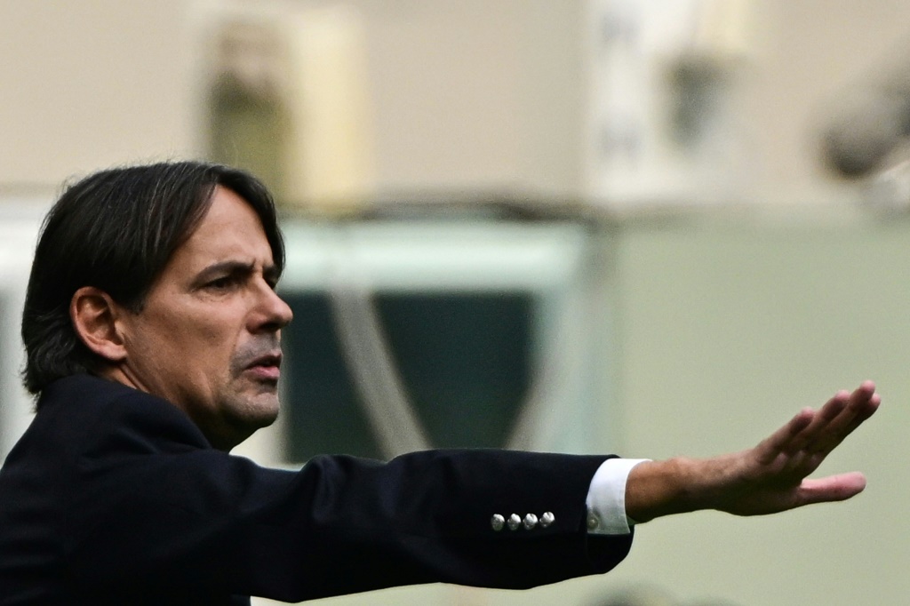 L'entraîneur italien de l'Inter Milan Simone Inzaghi lors du match de Serie A contre la Salernitana le 16 octobre à San Siro