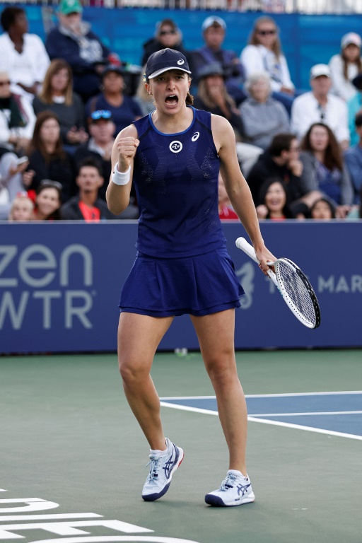 La Polonaise Iga Swiatek lors de sa finale du tournoi WTA 500 de San Diego contre la Croate Donna Vekic, le 16 octobre 2022