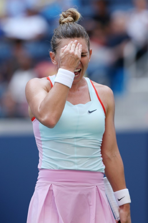 La Roumaine Simona Halep au 1er tour de l'US Open à Flushing Meadow le 29 août 2022 à New York