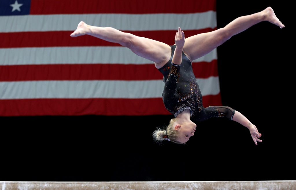 La gymnaste américaine Jade Carey lors des championnats de gymnastique américains, le 19 août 2022
