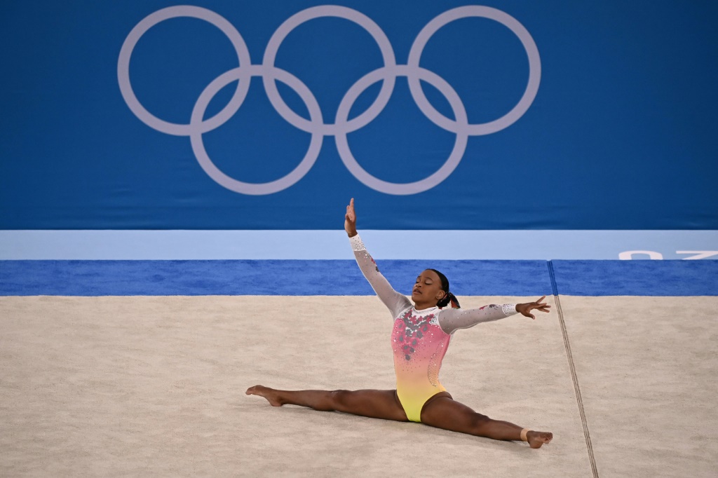 La gymnaste brésilienne Rebeca Andrade lors des Jeux olympiques de Tokyo 2020, le 1er août 2021