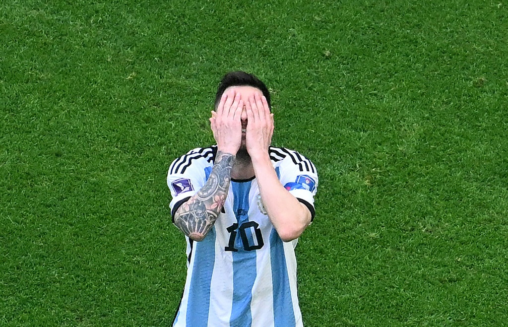 La star argentine Lionel Messi lors de la défaite surprise face à l'Arabie saoudite